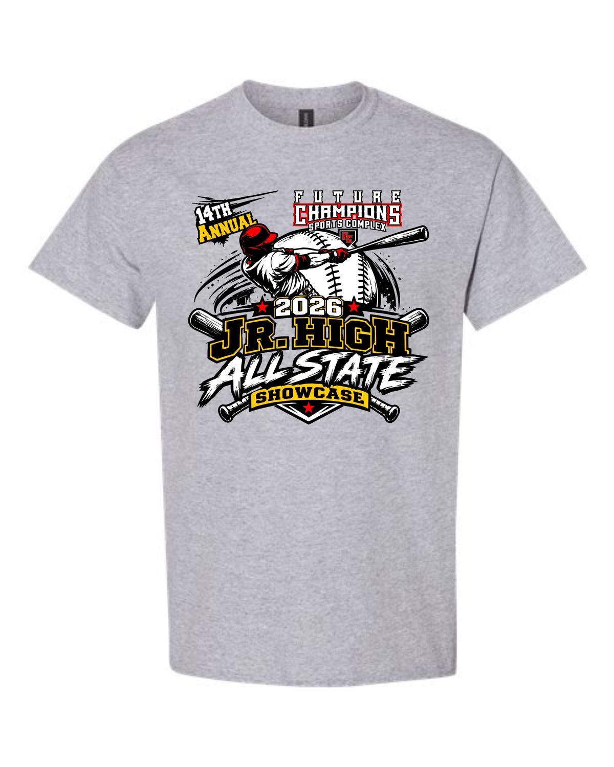 FC JR HIGH BOYS ALL-STATE SHOWCASE-5000 SPORT GREY REGULAR T-SHIRT (FRONT &amp; BACK PRINT)