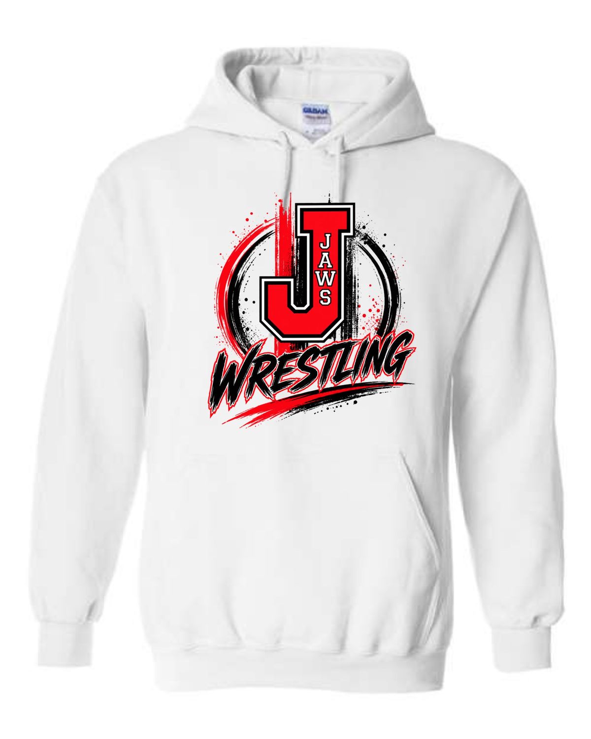 JAWS-18500 WHITE PULLOVER HOODIE