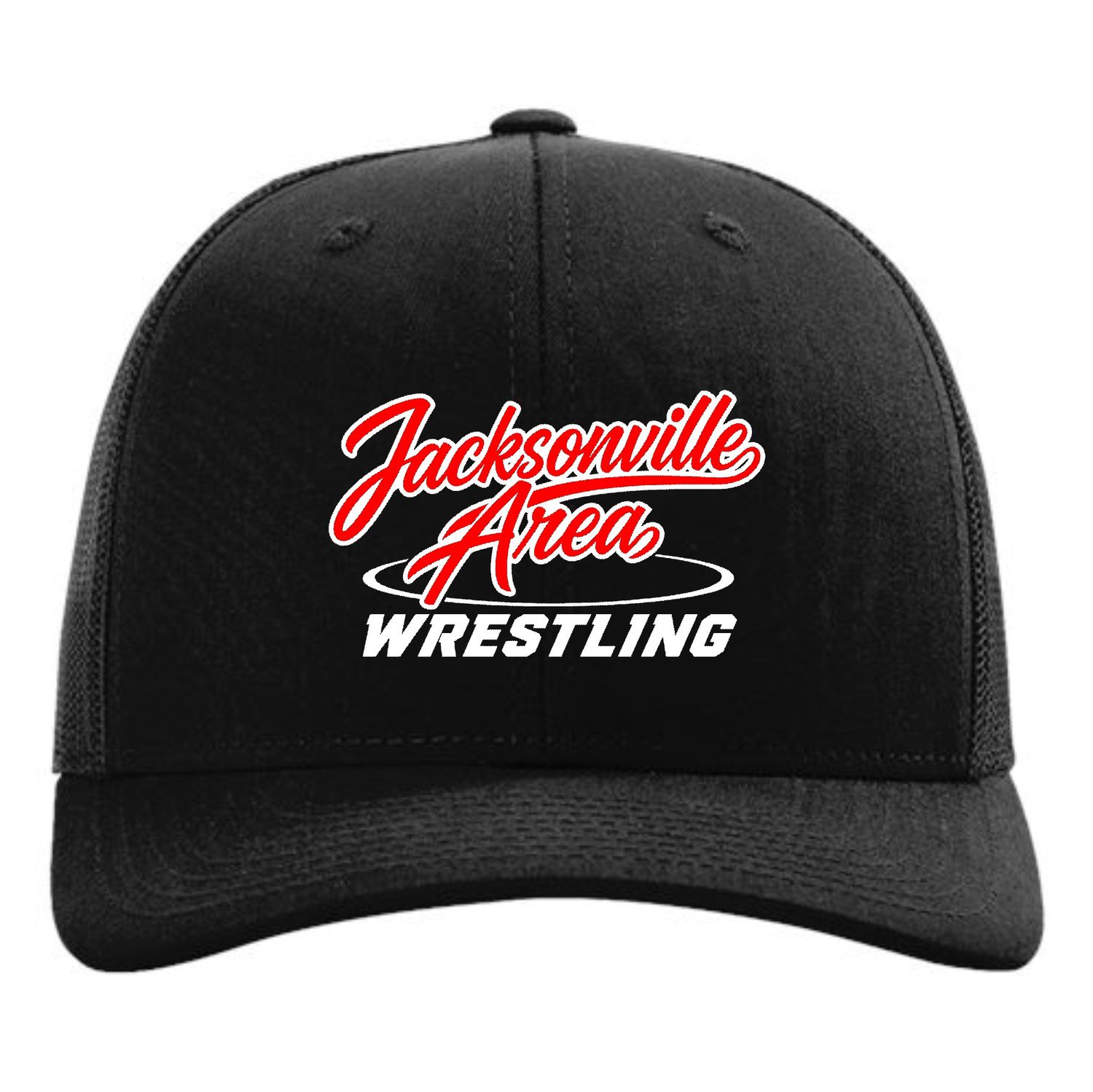 JAWS-112 BLACK SNAP-BACK TRUCKER HAT