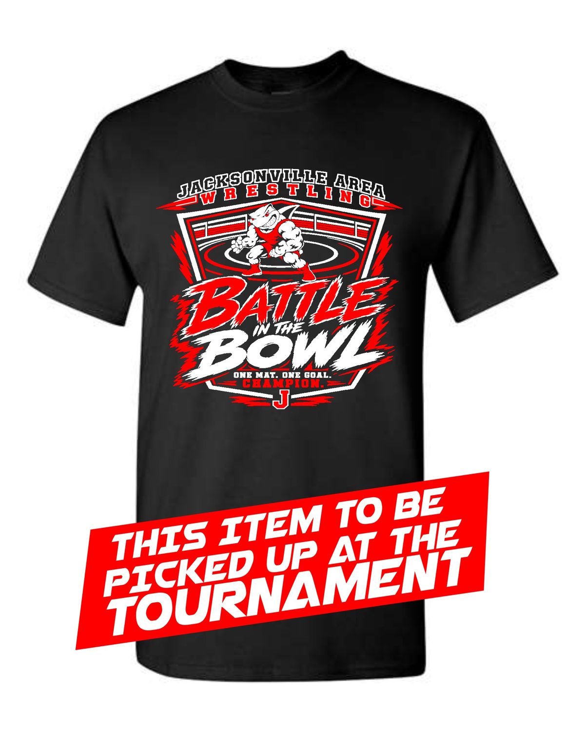JAWS BATTLE AT THE BOWL-5000 BLACK UNI-SEX T-SHIRT
