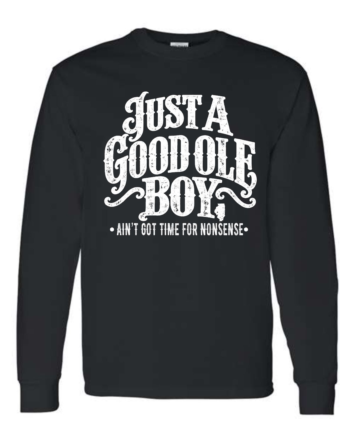 GOOD OLE BOYS-5400 BLACK NONSENSE LONG SLEEVE-T