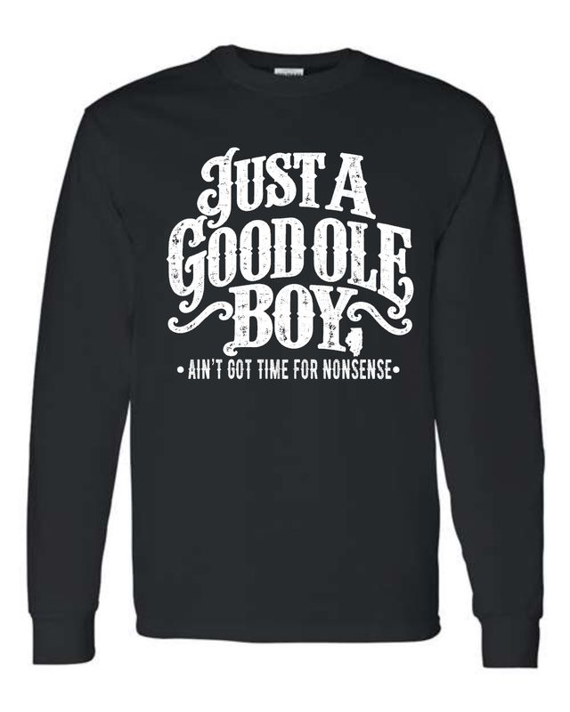GOOD OLE BOYS-5400 BLACK NONSENSE LONG SLEEVE-T
