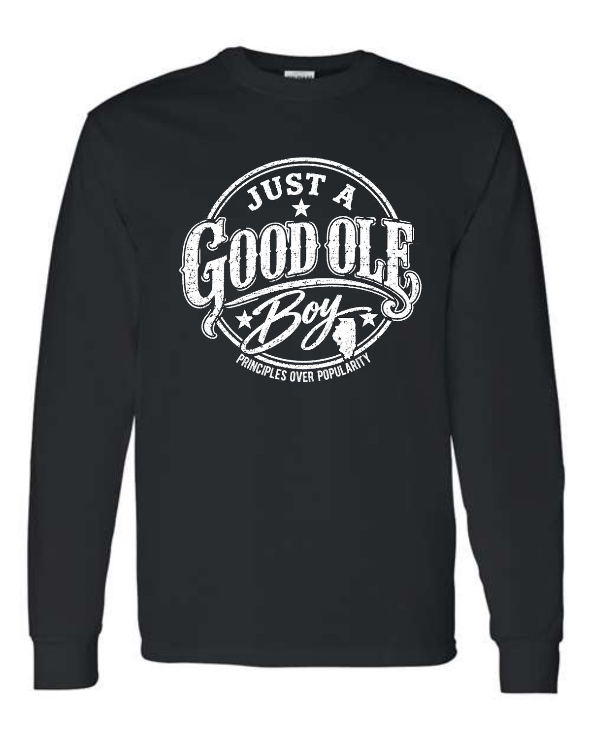 GOOD OLE BOYS-5400 BLACK PRINCIPLES LONG SLEEVE-T