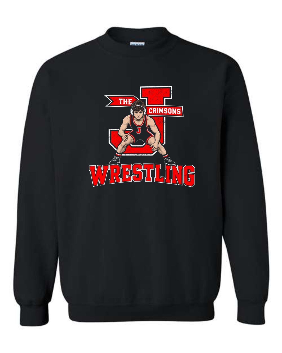 J CRIMSONS WRESTLING-18000 BLACK BOYS CREWNECK SWEATSHIRT