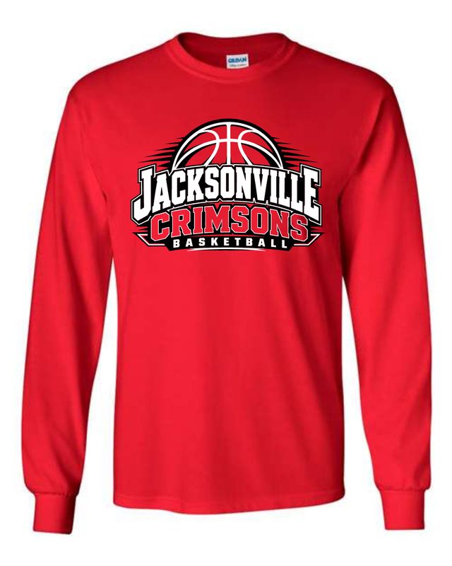 CRIMSONS GIRLS BASKETBALL-5400 RED LONG SLEEVE-T