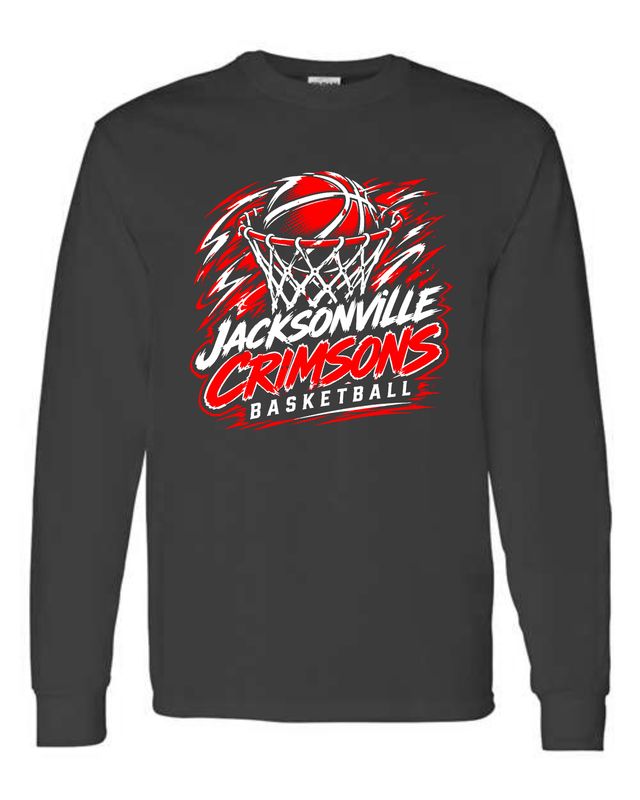CRIMSONS GIRLS BASKETBALL-5400 BLACK LONG SLEEVE-T