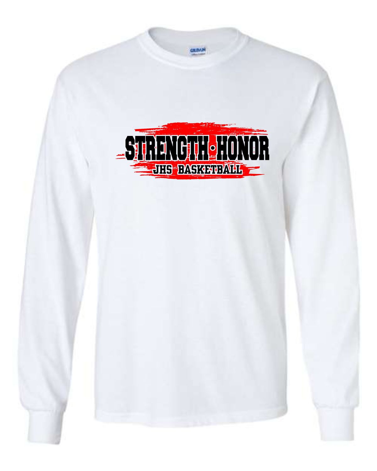 CRIMSONS GIRLS BASKETBALL-5400 WHITE LONG SLEEVE-T