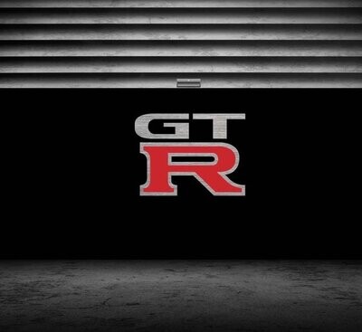 Nissan GT-R Brushed Aluminum Garage Sign