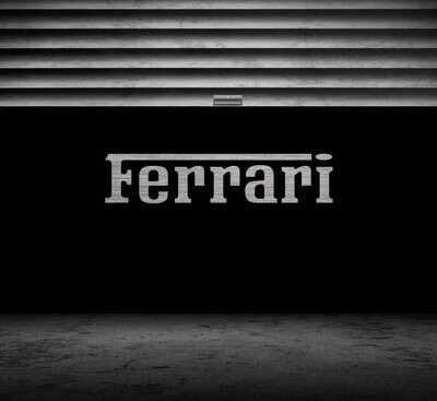 Ferrari Brushed Aluminum Garage Sign