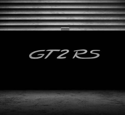 Porsche GT2RS Brushed Aluminum Garage Sign