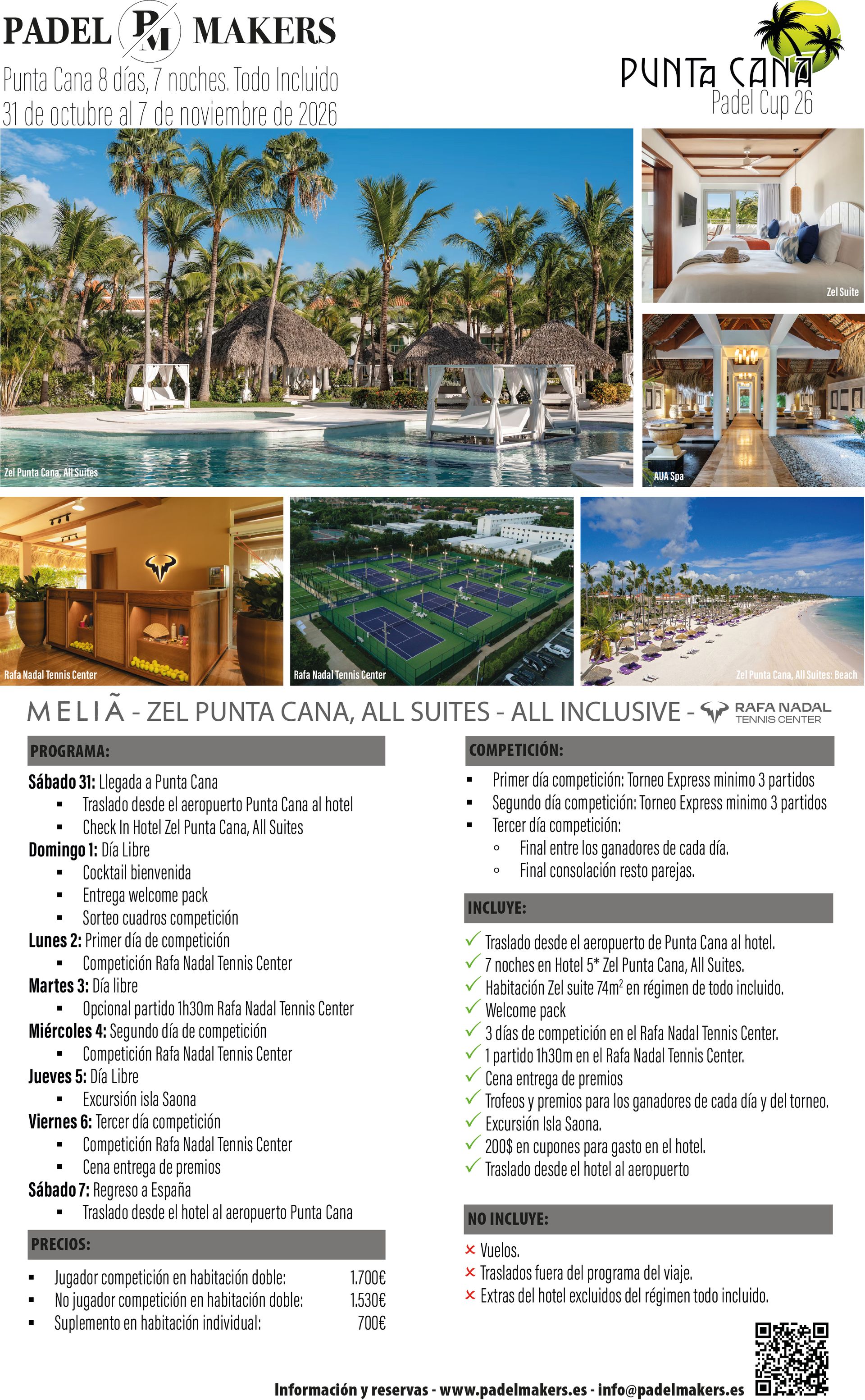 Viaje Punta Cana No Jugador en habitación doble (precio por persona)