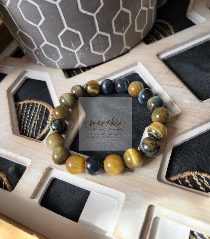 Yellow/Blue Tiger Eye Bracelet