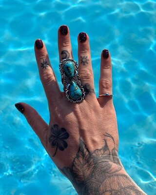 Vintage Statement Two Stone Ring