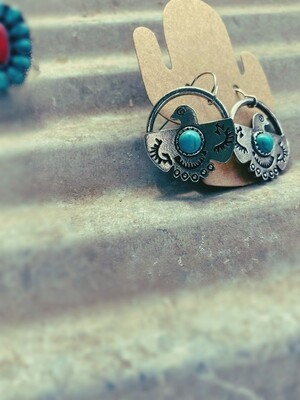 Thunderbird Turquoise Drop Earrings