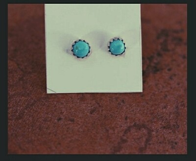 Mini Navajo Silver Turquoise Studs
