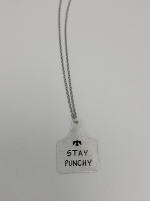 Punchy Cow Tag Necklace