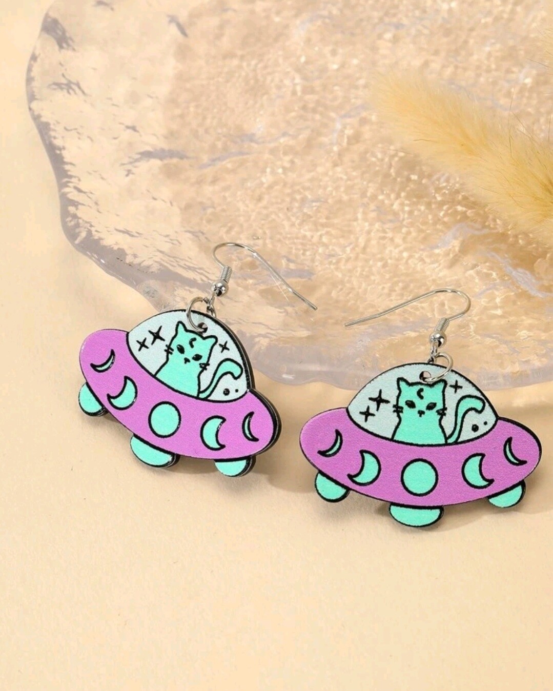 UFO Cat Earrings