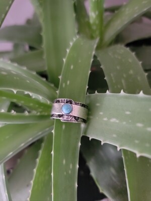 Stamped Band Turquoise Ring