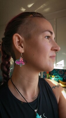 Rainbow Moth Earrings