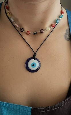 Flower &amp; Eye Necklace Set