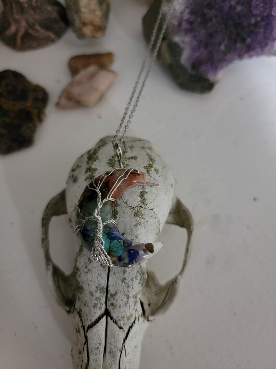 Resin Moon Wrap Necklace 