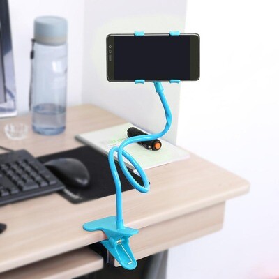 Long Bras Cell Phone Holder COULEUR BLEU Universal Plastic Cell Phone Clip Holder, Lazy Bracket Flexible Long Arm