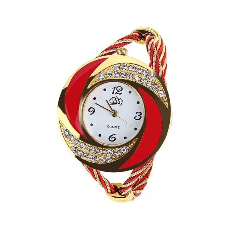 Montre Fashion pour Femme - Couleur Or-Rouge  - Women's Watch Quartz Gold-Black WTH0204
