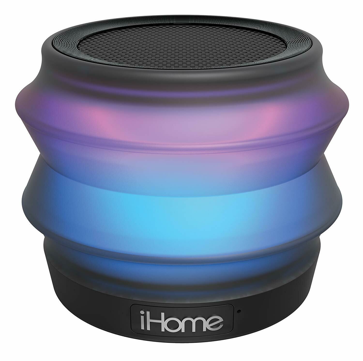 iHome iBT62B Portable Collapsible Bluetooth Color Changing Speaker with Speakerphone - Featuring Melody, Voice Powered Music Assistant