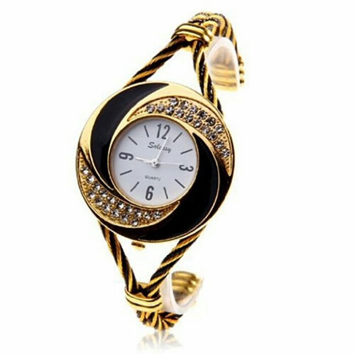 Montre Fashion pour Femme - Couleur Or - Women's Watch Quartz Gold-Black WTH0204