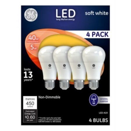 General Electric Ampoule LED Light 5 Watts 450 Lumens - Equivalent 40W - Jeu de 4