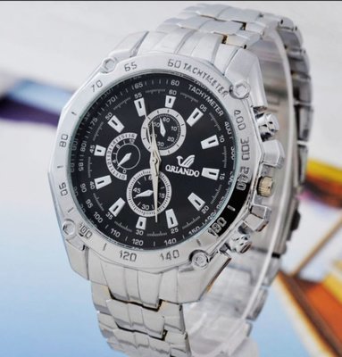 ORLANDO NOIR MONTRE POUR HOMME - MEN WATCH - EMBALLAGE PLASTIQUE