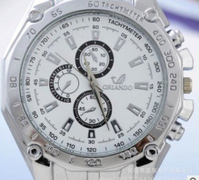 ORLANDO BLANC MONTRE POUR HOMME - MEN WATCH - EMBALLAGE PLASTIQUE