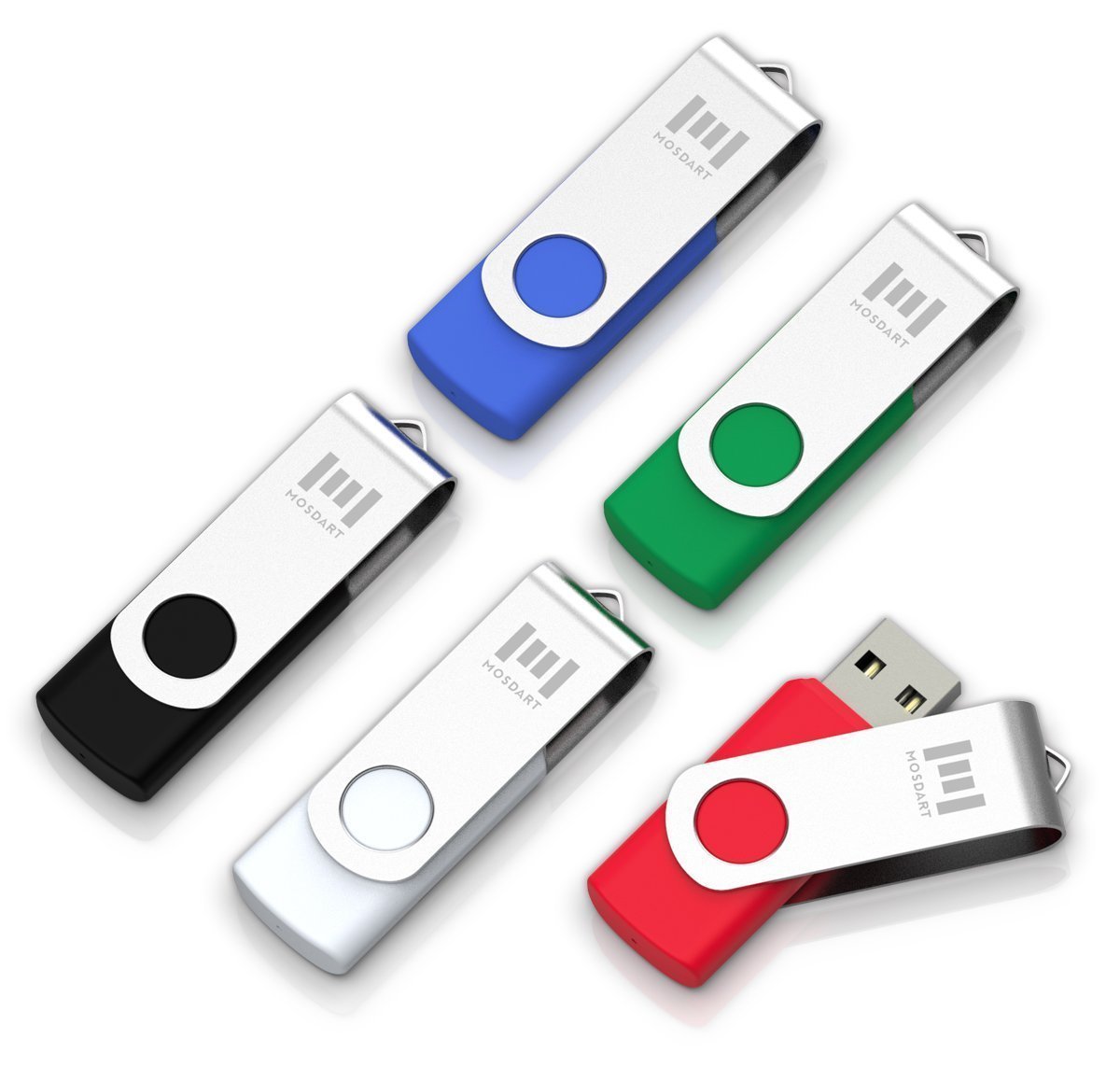 USB Metallic Cover Couleur BLEU 8GB USB 2.0 - Flash Drive Swivel Thumb Drives Memory Sticks Jump Drive Zip Drive Led Indicator, BLUE