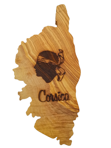 Planche décorative personnalisé forme Corse (Carte de la corse identique)