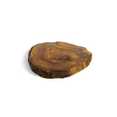 Dessous de plat rustique naturel format original en bois d'olivier artisanale sans aucun traitement 