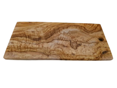 Planche à découper de cuisine avec trou en bois d'olivier artisanale (sans aucun traitement)dimensions 36cmx20cm