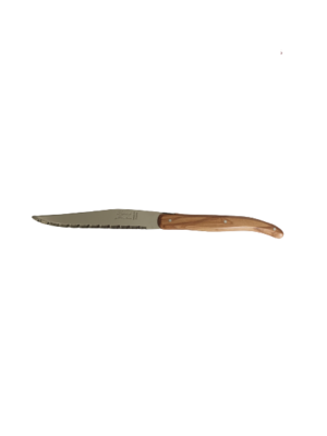 Couteau à steak "Néron " avec manche en bois d'olivier 