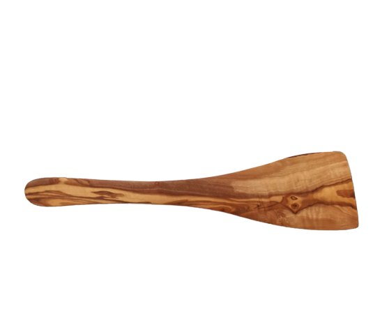Grande spatule raclette en bois d&#39;olivier artisanale (sans aucun traitement)