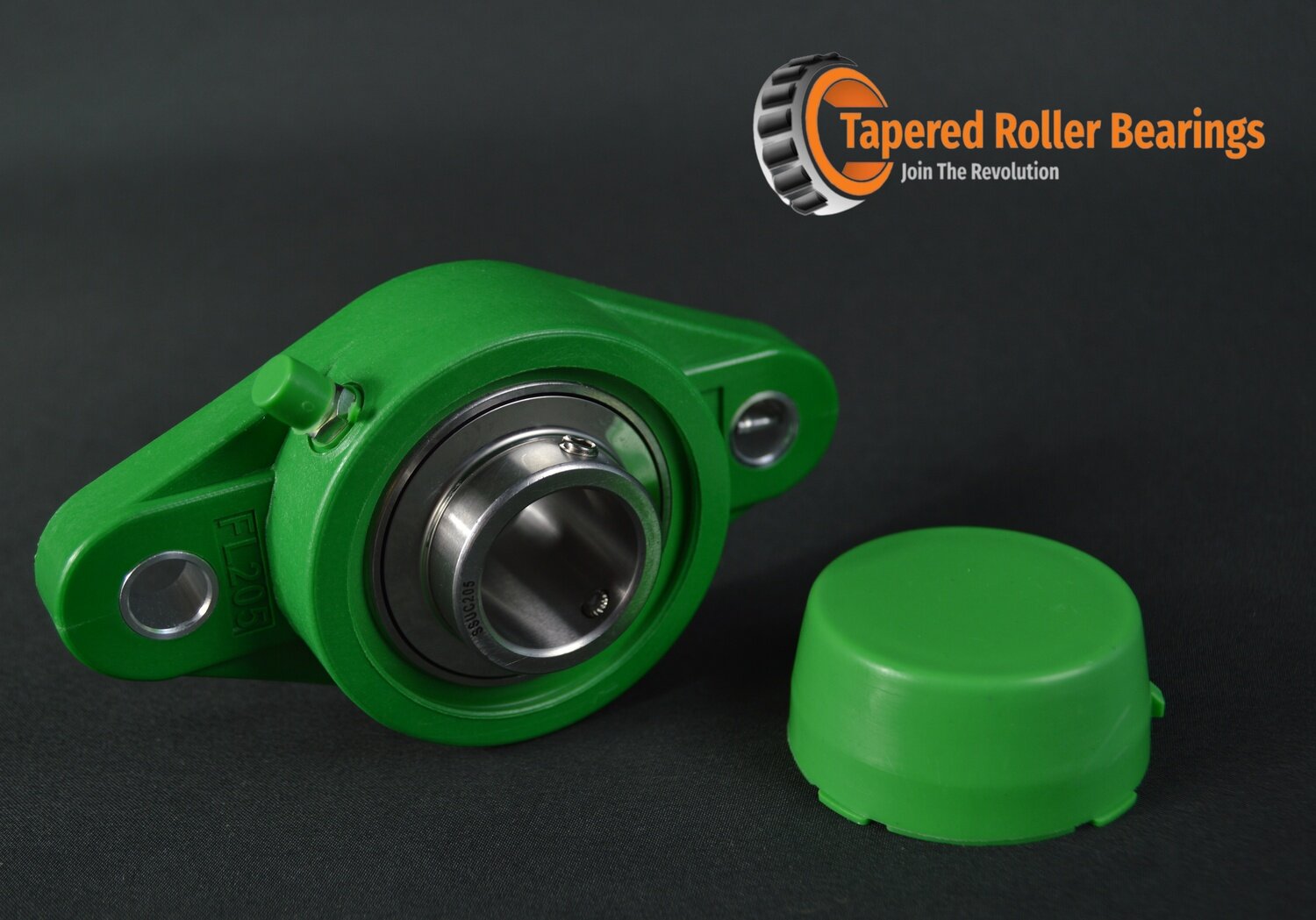 NFL205-16SSN | Green Thermoplastic 2 Bolt Flange Bearing | Stainless ...