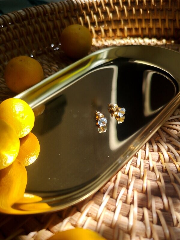 Gan Sky Blue Topaz Studs