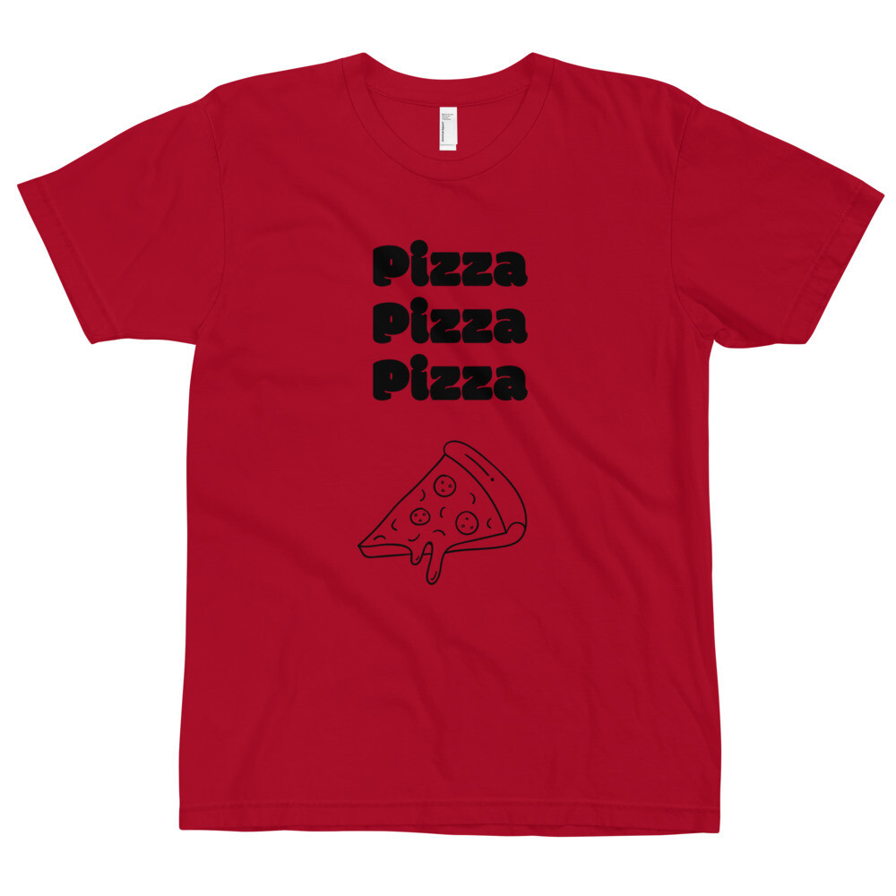 American Apparel red  T-shirt pizza design