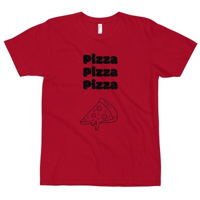 American Apparel red  T-shirt pizza design