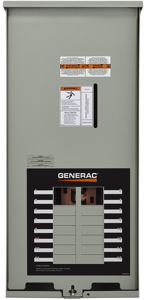 Generac 100 Amp Automatic Transfer Switch Nema 3R with 16 Circuit Load Center | RTG16EZA3/RXG16EZA3