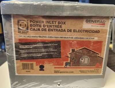 Generac 30A Resin Power Inlet Box NEMA 3R Bottom Connection With Flip Lid 6340
