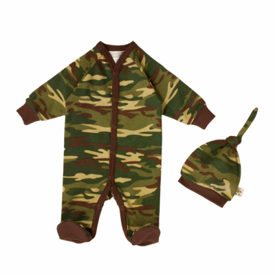 Camouflage Footie & Knot Top Set