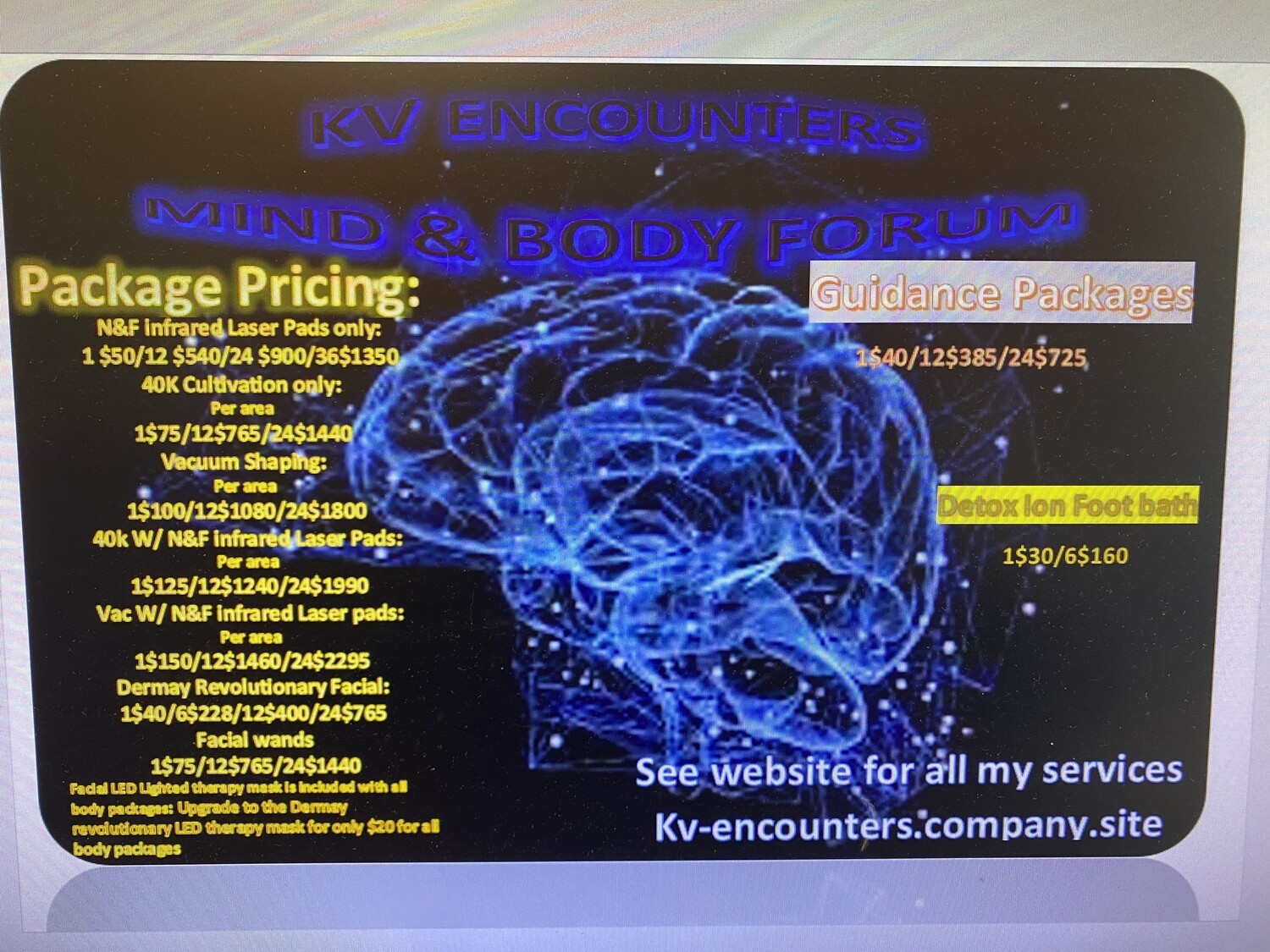 Mind and Body Forum Session Packages starting at $30