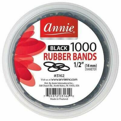 ANNIE Rubber Bands 1000Ct Black