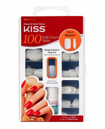100 Full Cover Nails Short Square