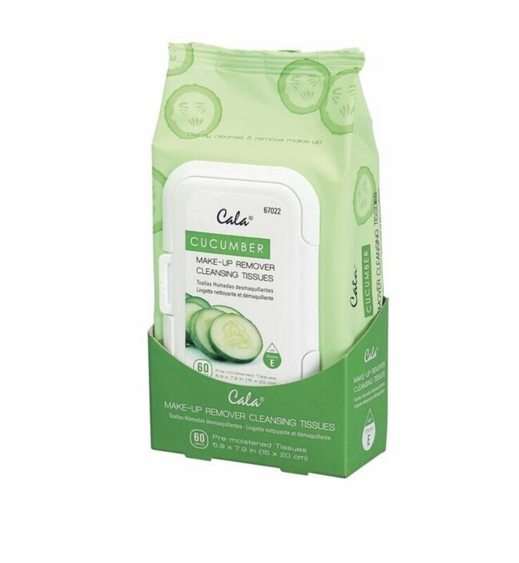 CUCUMBER MAKE-UP REMOVER CLEANSING TISSUES 60 COUNT
