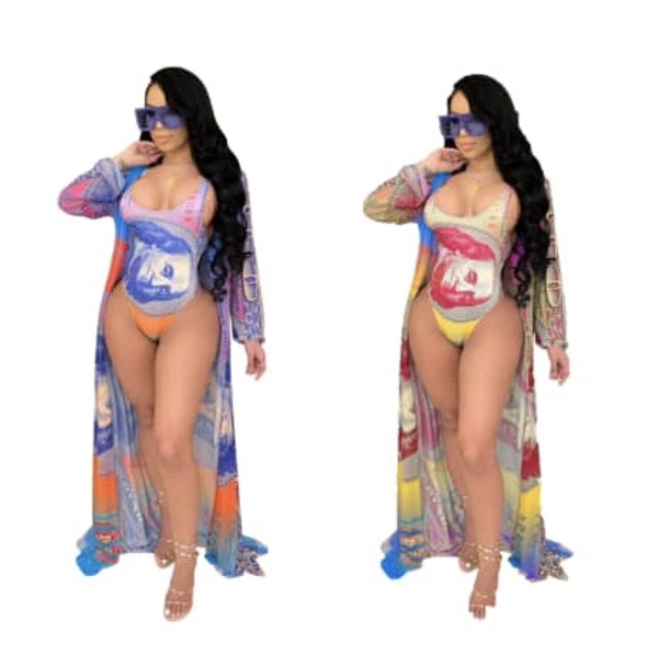 WOMEN SUMMER MONEY SWIMWEAR SET, Color: Red, Size: Small